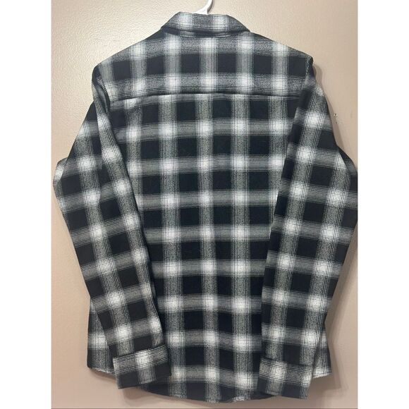 NWOT DIXXON Mickey Black & White Plaid Flannel Button Up Shirt Men's Medium - Picture 11 of 11